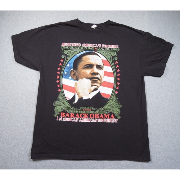 Delta Other - Vintage Barack Obama Shirt Mens Large Black Democratic USA President Tee Y2K